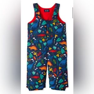 5T Dinosaur Fleece Lined Snow Pants / Snow Bib New!
